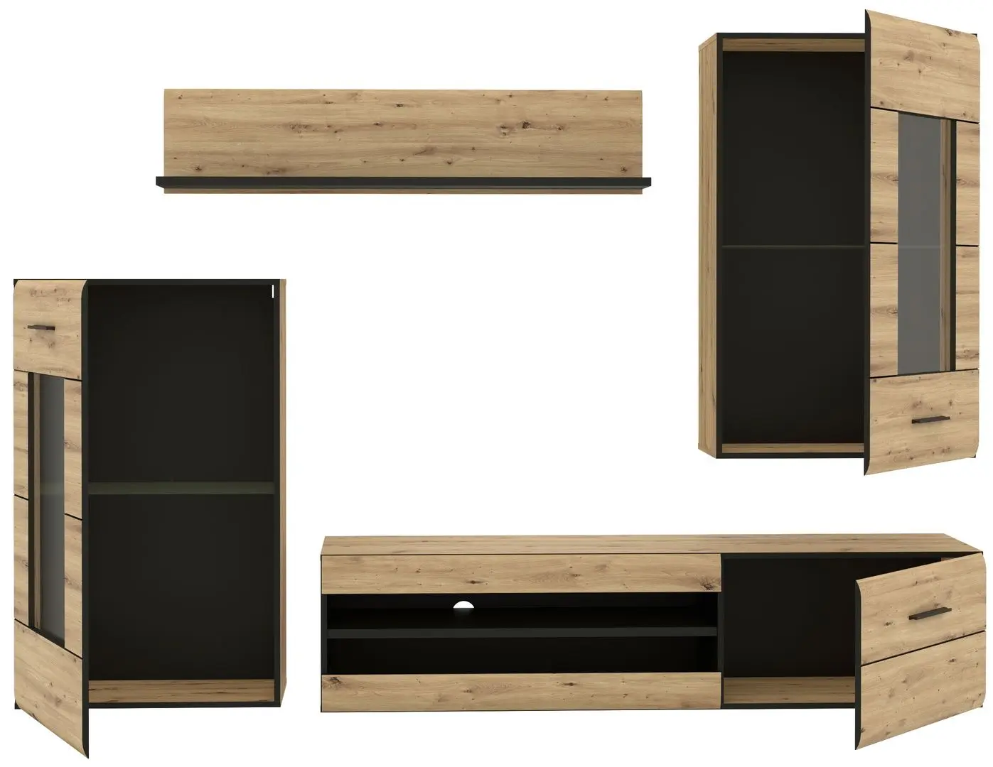 Living Fortuna Scarlett 238.2x168.4x41.1 (Artisan Oak/Black) - 3