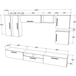 Гостиная Haaus Kos V1 2.85м (Anthracite/Artisan Oak) Thumb