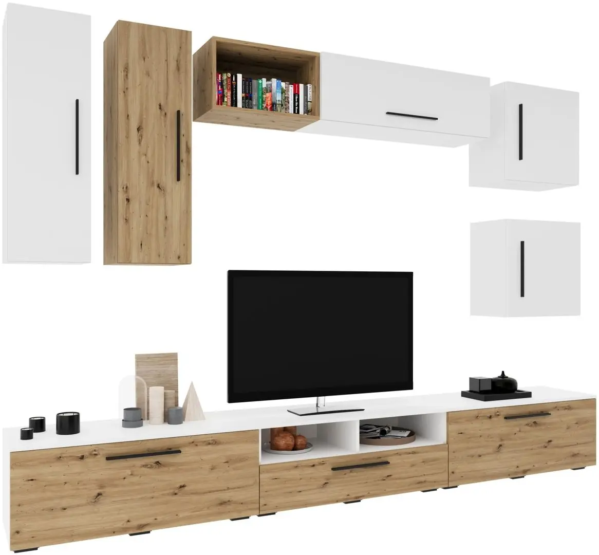 Гостиная Haaus Kos V1 2.85м (White/Artisan Oak) - 2