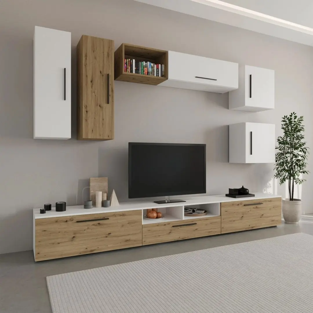 Гостиная Haaus Kos V1 2.85м (White/Artisan Oak)