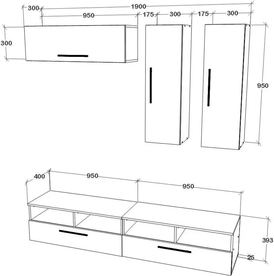 Living Haaus Kos V10 1.9m (Anthracite/Artisan Oak)