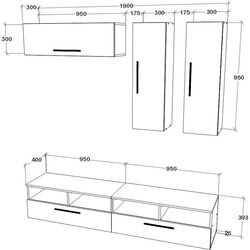 Гостиная Haaus Kos V10 1.9м (White/Artisan Oak) Thumb