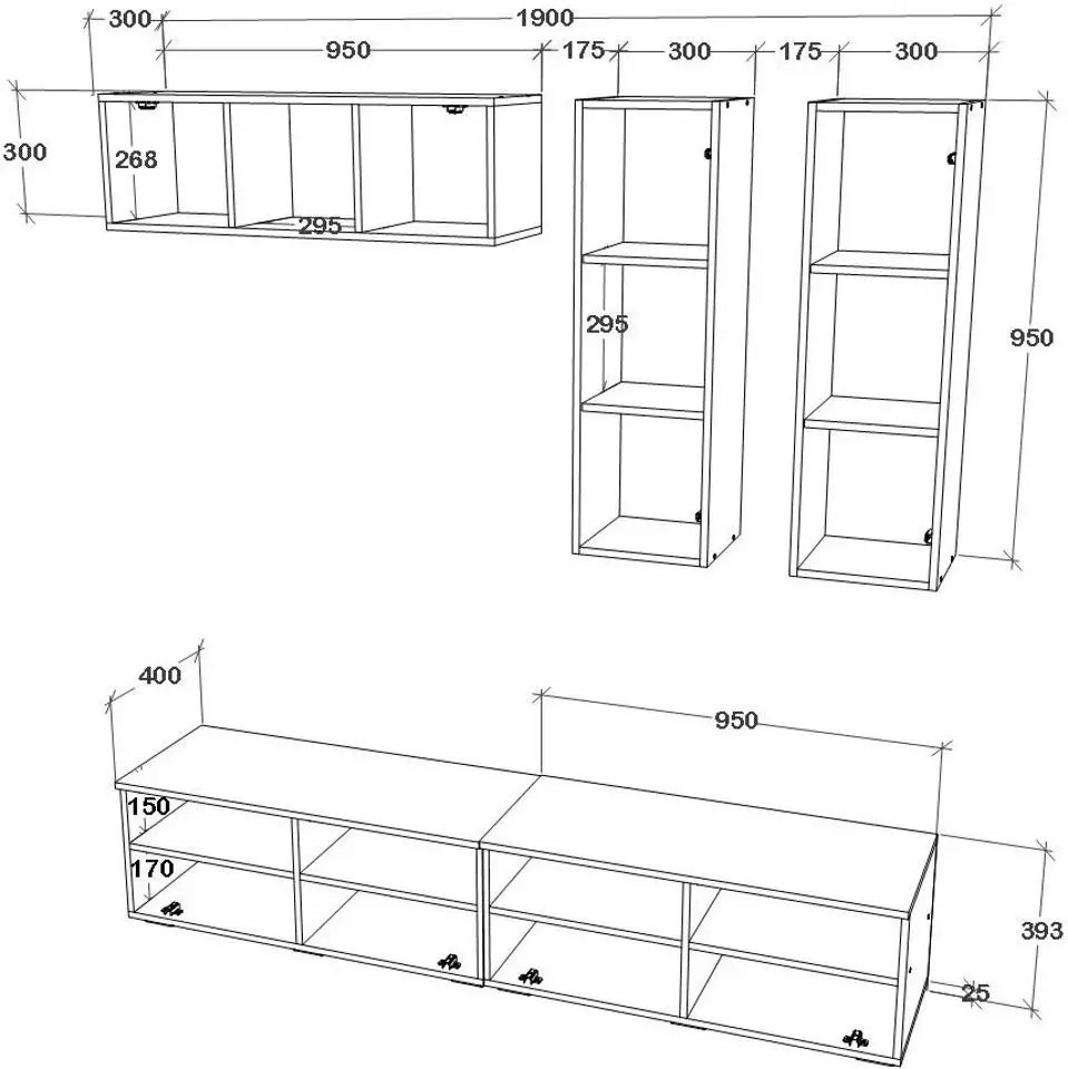 Гостиная Haaus Kos V10 1.9м (White/Artisan Oak)
