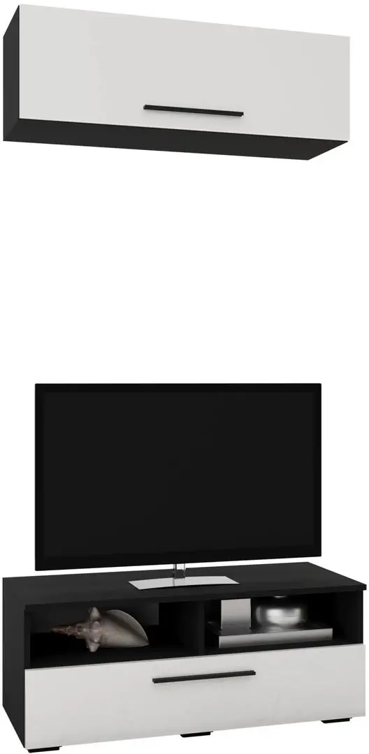 Гостиная Haaus Kos V11 0.95м (Black/White Gloss)