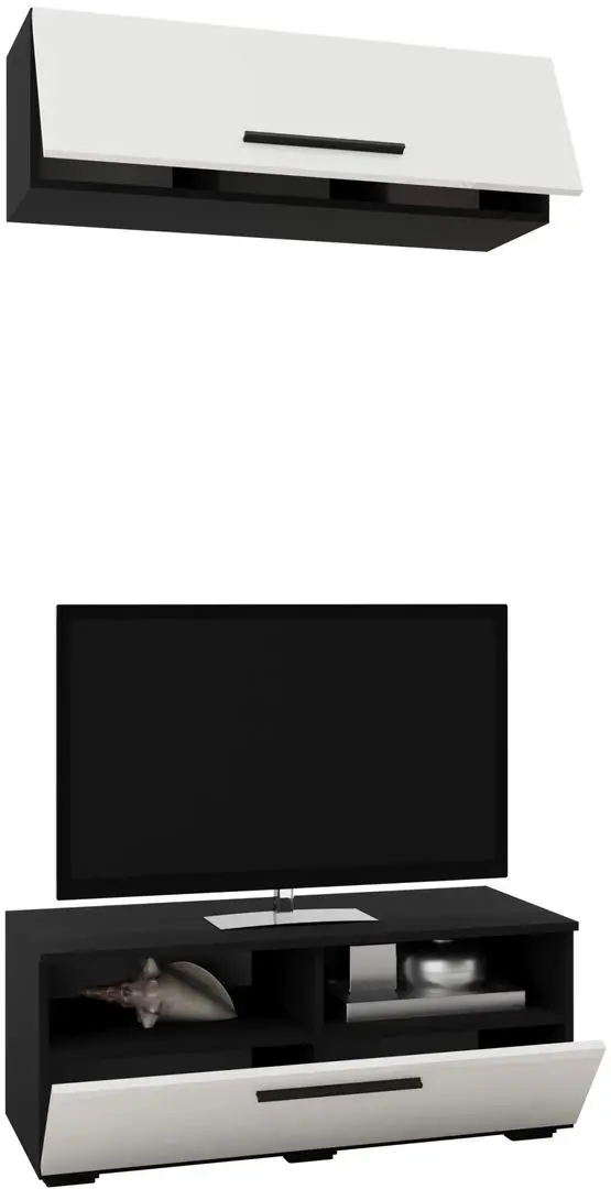 Гостиная Haaus Kos V11 0.95м (Black/White Gloss)