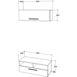 Гостиная Haaus Kos V11 0.95м (Black/White Gloss) Thumb