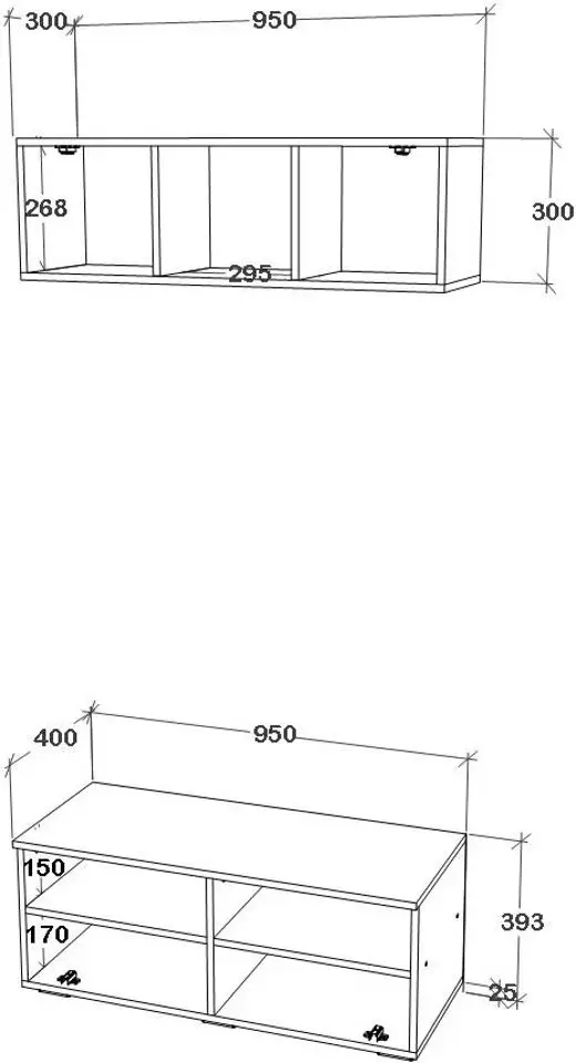 Гостиная Haaus Kos V11 0.95м (Black/White Gloss)