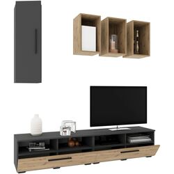 Living Haaus Kos V12 1.9m (Anthracite/Artisan Oak) Thumb