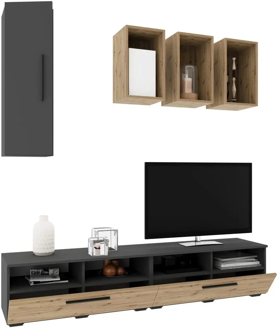 Living Haaus Kos V12 1.9m (Anthracite/Artisan Oak) - 3