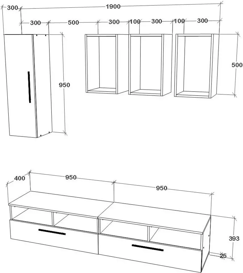 Living Haaus Kos V12 1.9m (Anthracite/Artisan Oak) - 4