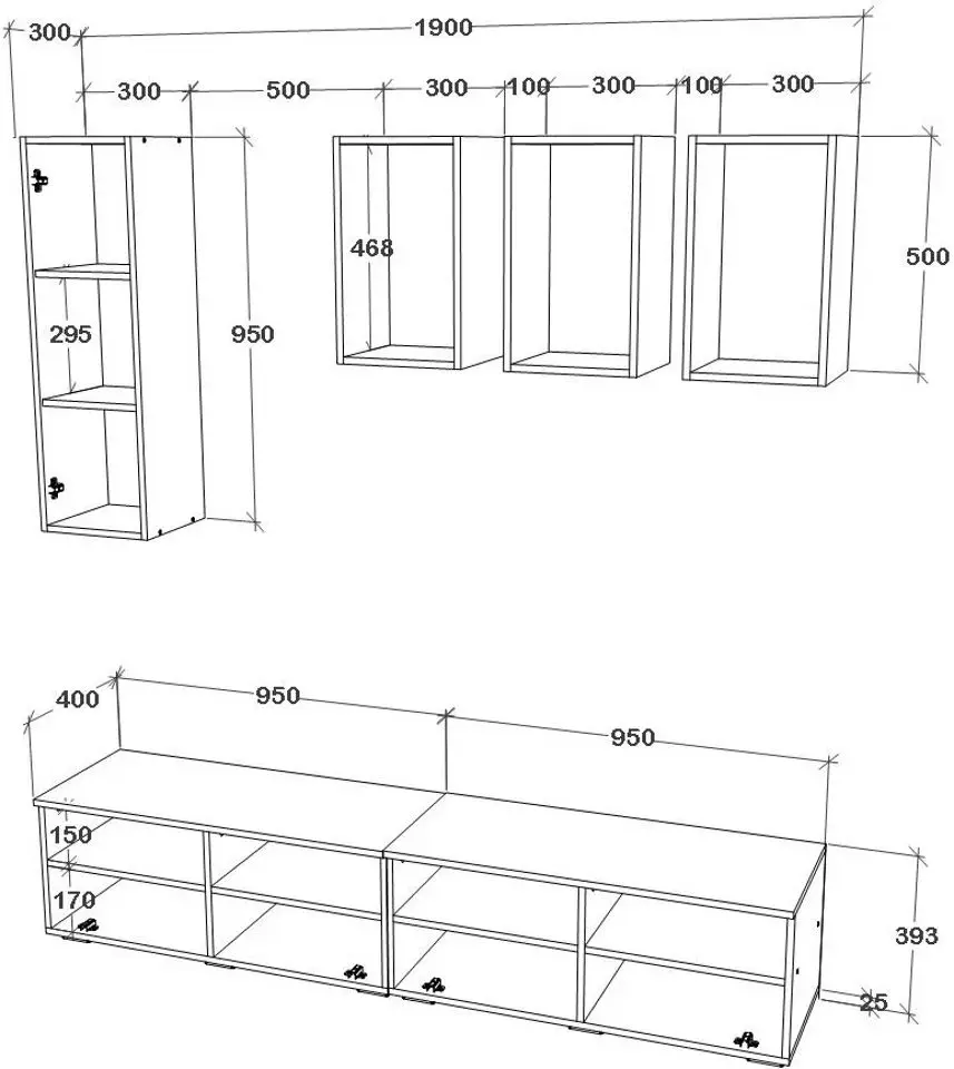 Living Haaus Kos V12 1.9m (Anthracite/Artisan Oak) - 5