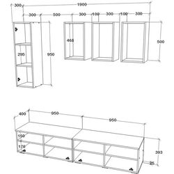 Гостиная Haaus Kos V12 1.9м (Black/White Gloss) Thumb