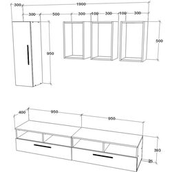 Гостиная Haaus Kos V12 1.9м (White/Artisan Oak) Thumb