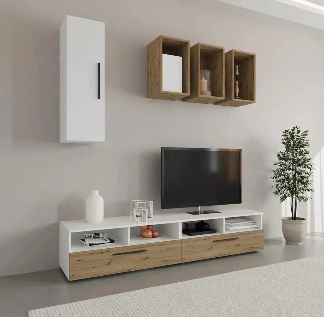 Гостиная Haaus Kos V12 1.9м (White/Artisan Oak)