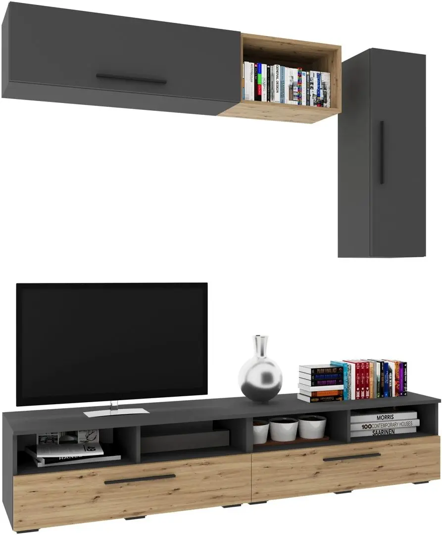 Living Haaus Kos V13 1.9m (Anthracite/Artisan Oak) - 2