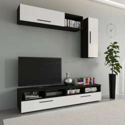 Гостиная Haaus Kos V13 1.9м (Black/White Gloss)