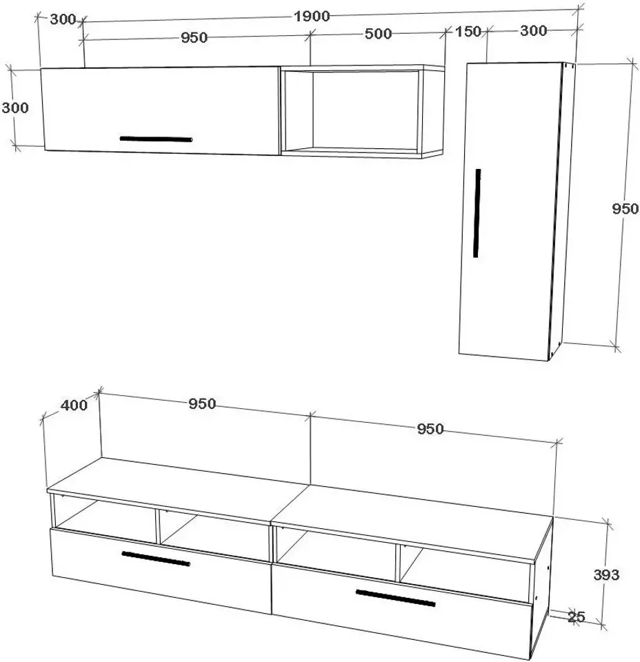 Living Haaus Kos V13 1.9m (Black/White Gloss) - 4