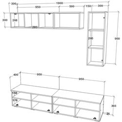 Living Haaus Kos V13 1.9m (Black/White Gloss) Thumb