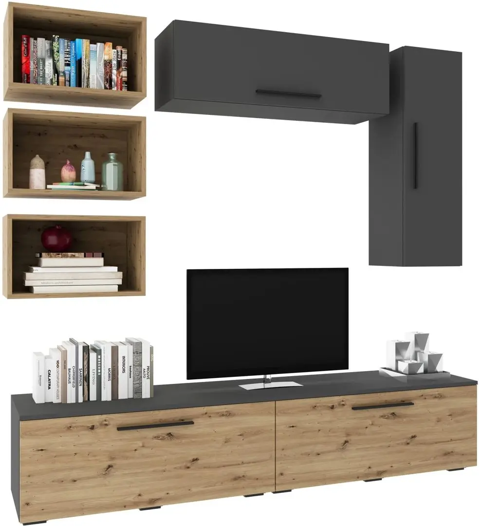 Living Haaus Kos V14 1.9m (Anthracite/Artisan Oak) - 2