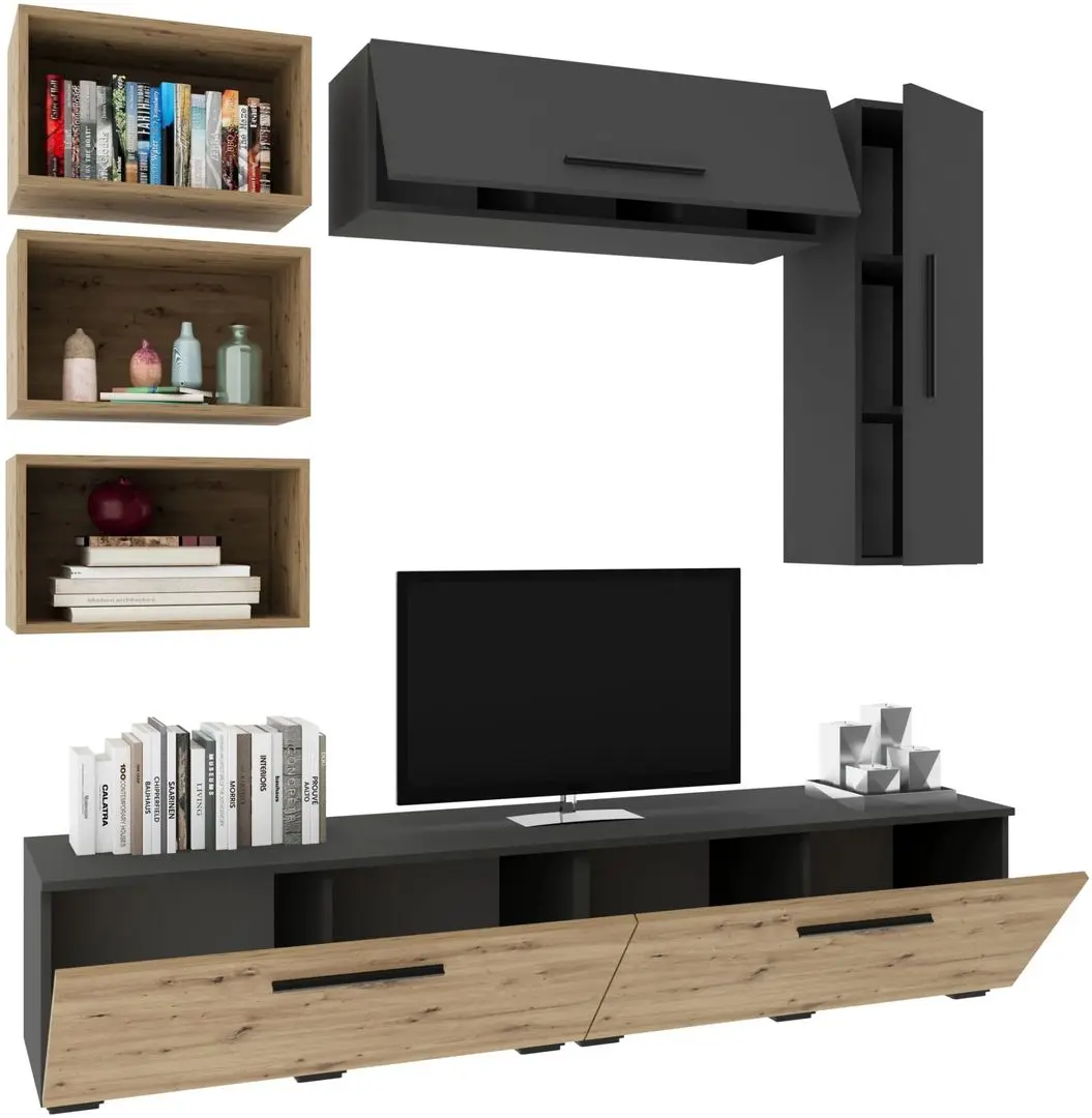 Living Haaus Kos V14 1.9m (Anthracite/Artisan Oak) - 3