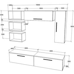 Living Haaus Kos V14 1.9m (Anthracite/Artisan Oak) Thumb