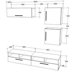 Living Haaus Kos V15 1.9m (Anthracite/Artisan Oak) Thumb