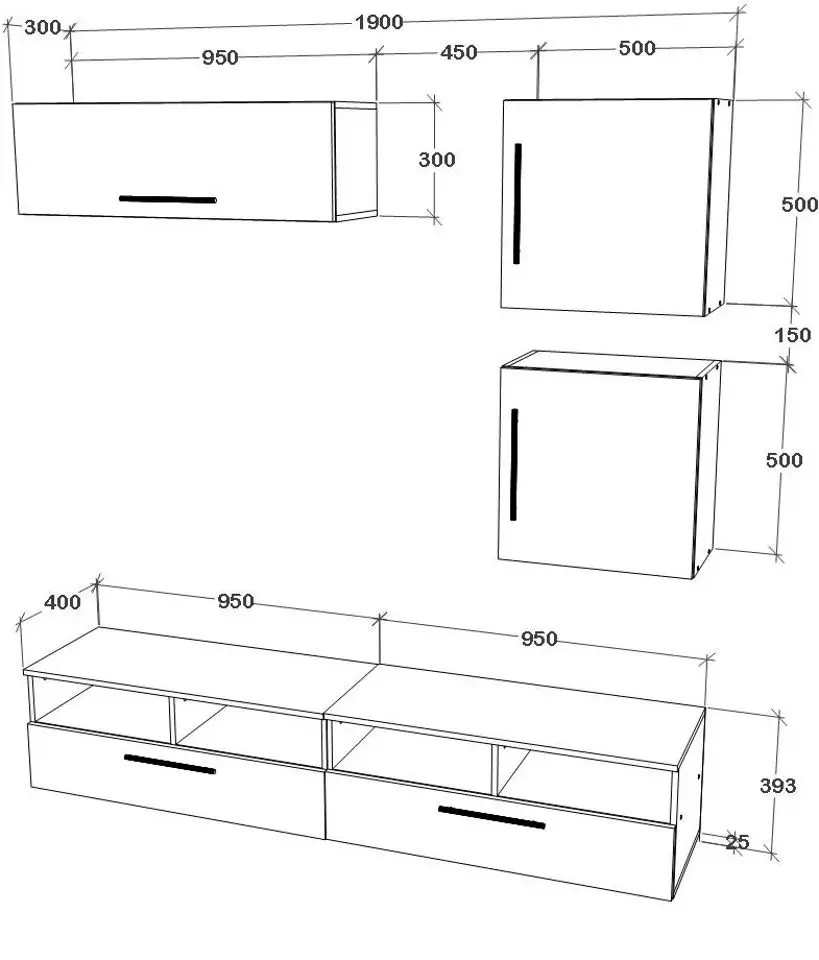 Living Haaus Kos V15 1.9m (Anthracite/Artisan Oak)