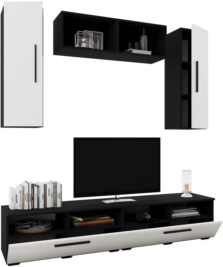 Гостиная Haaus Kos V16 1.9м (Black/White Gloss) - 3