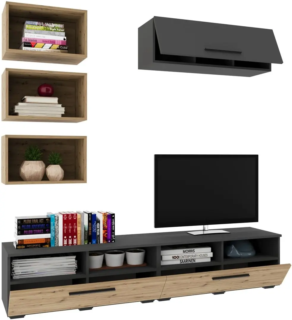 Living Haaus Kos V17 1.9m (Anthracite/Artisan Oak) - 3