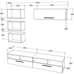 Living Haaus Kos V17 1.9m (Black/White Gloss) Thumb