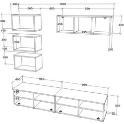 Living Haaus Kos V17 1.9m (Black/White Gloss) Thumb