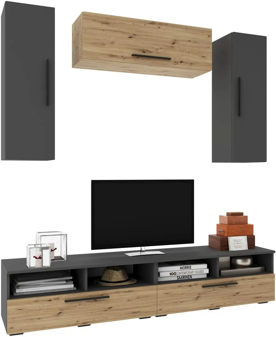 Гостиная Haaus Kos V18 1.9м (Anthracite/Artisan Oak)