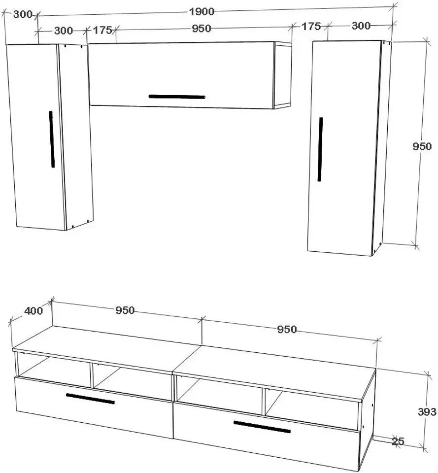 Гостиная Haaus Kos V18 1.9м (Anthracite/Artisan Oak)