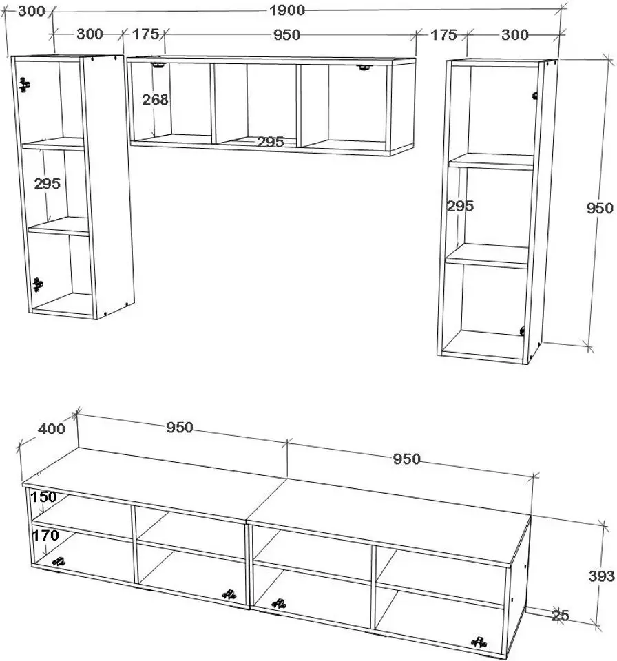 Гостиная Haaus Kos V18 1.9м (Anthracite/Artisan Oak)