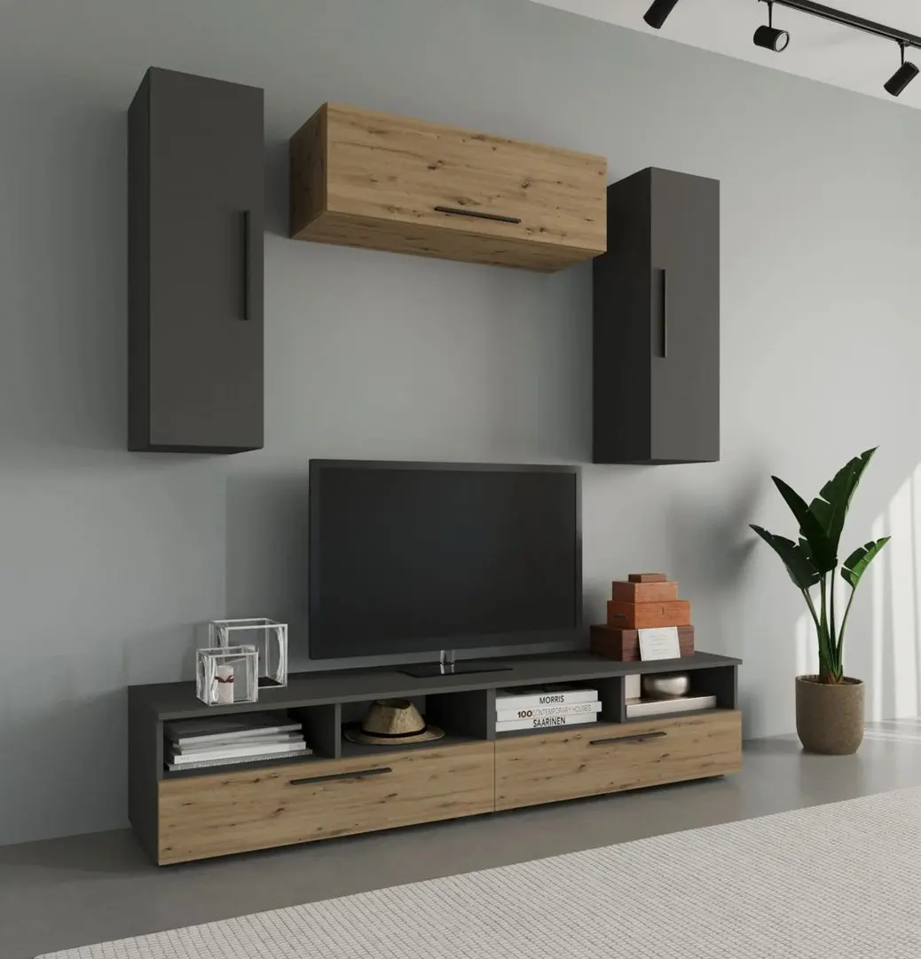 Гостиная Haaus Kos V18 1.9м (Anthracite/Artisan Oak)