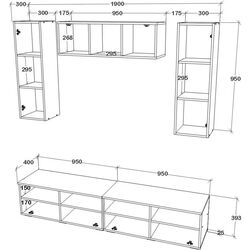 Living Haaus Kos V18 1.9m (Black/White Gloss) Thumb