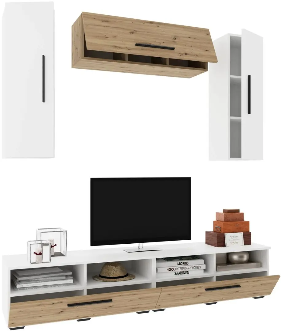 Гостиная Haaus Kos V18 1.9м (White/Artisan Oak)