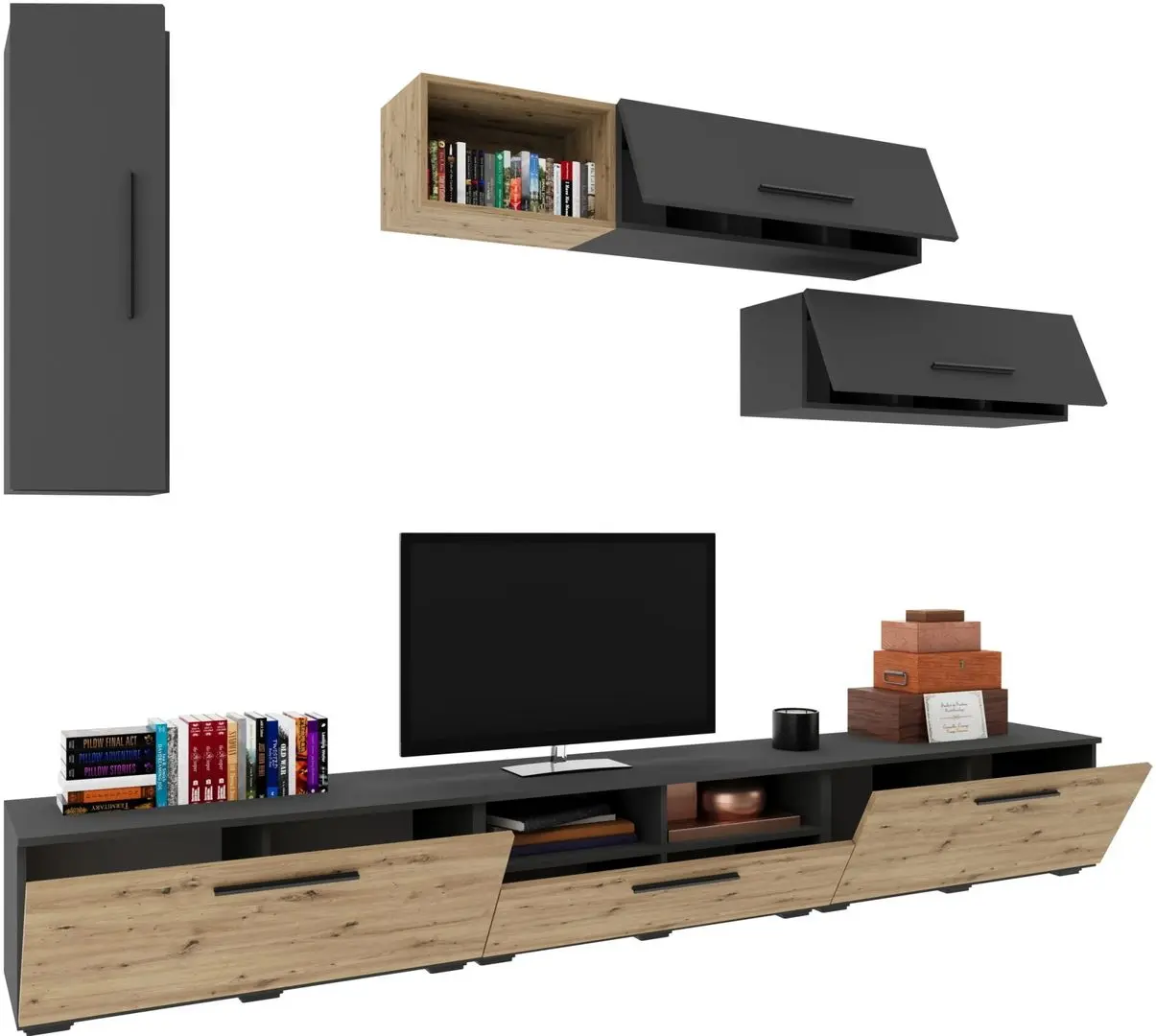 Гостиная Haaus Kos V19 2.85m (Anthracite/Artisan Oak) - 3