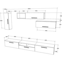 Гостиная Haaus Kos V19 2.85m (Anthracite/Artisan Oak) Thumb