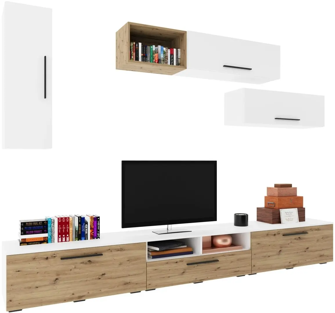 Гостиная Haaus Kos V19 2.85м (White/Artisan Oak) - 2