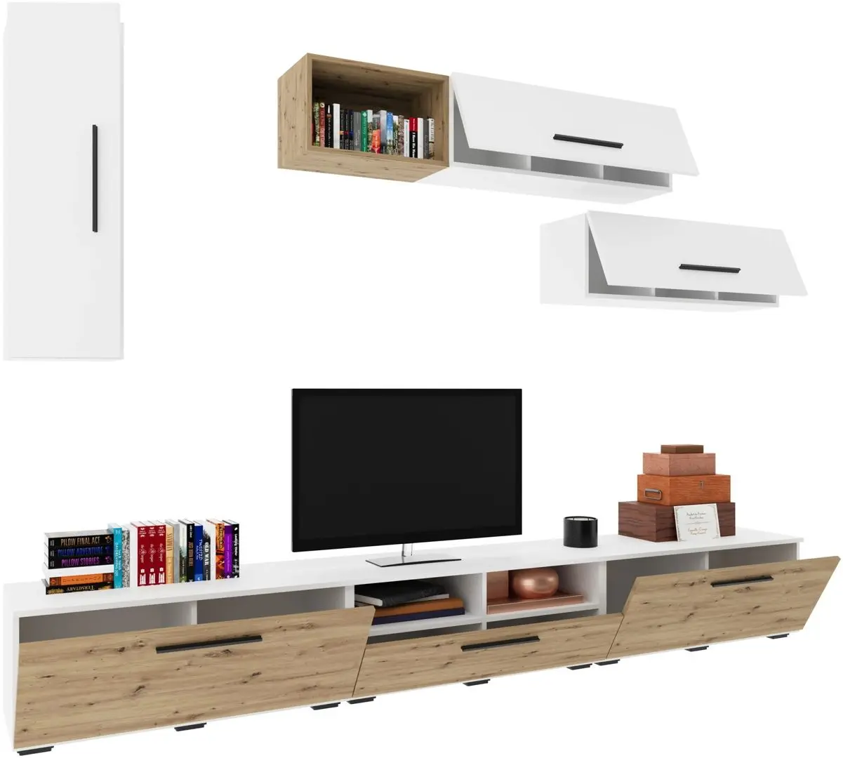 Гостиная Haaus Kos V19 2.85м (White/Artisan Oak) - 3