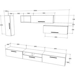 Гостиная Haaus Kos V19 2.85м (White/Artisan Oak) Thumb