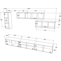 Гостиная Haaus Kos V19 2.85м (White/Artisan Oak) Thumb