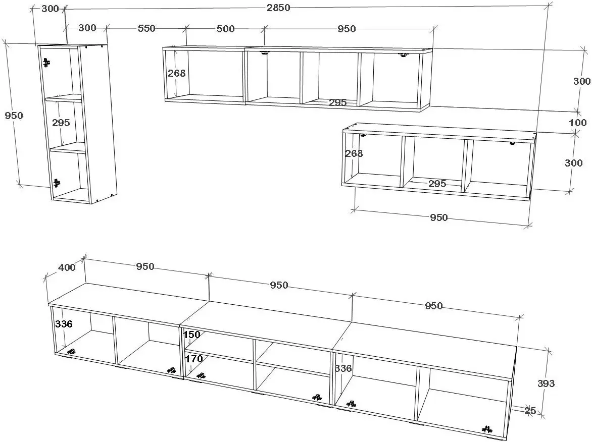 Гостиная Haaus Kos V19 2.85м (White/Artisan Oak) - 5