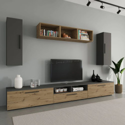 Гостиная Haaus Kos V2 2.85м (Anthracite/Artisan Oak)