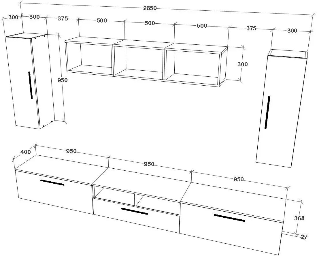 Living Haaus Kos V2 2.85m (Anthracite/Artisan Oak) - 4
