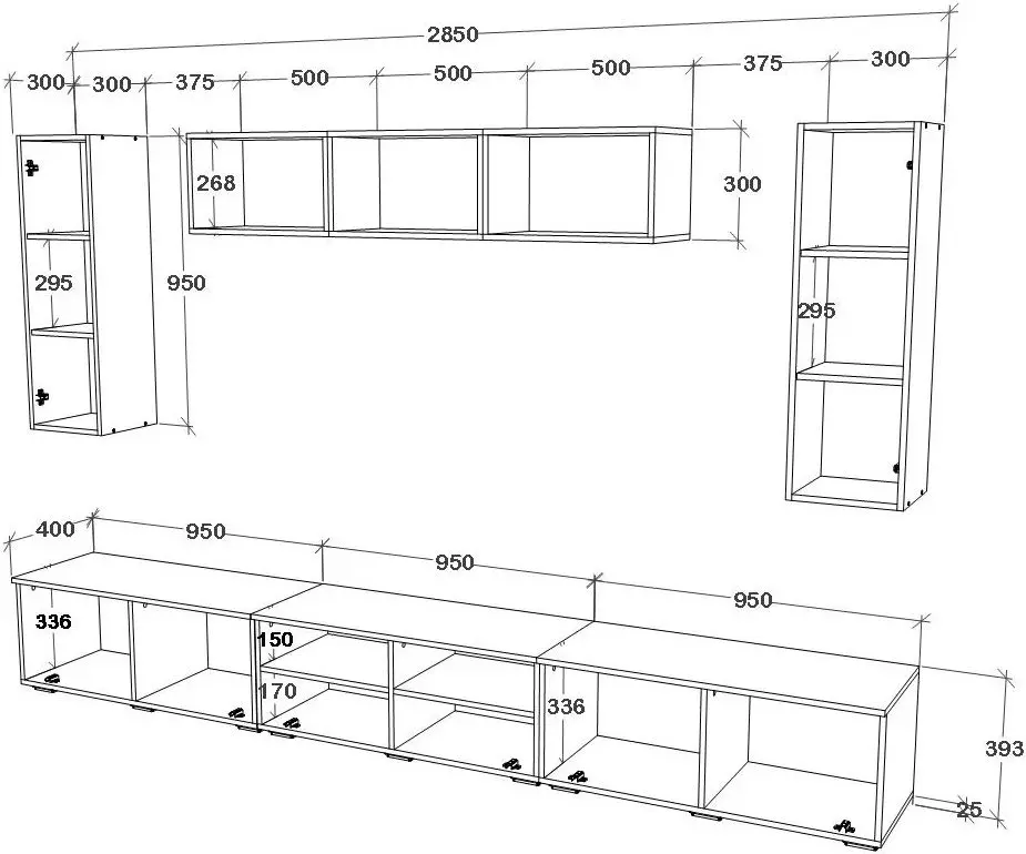 Living Haaus Kos V2 2.85m (Anthracite/Artisan Oak) - 5