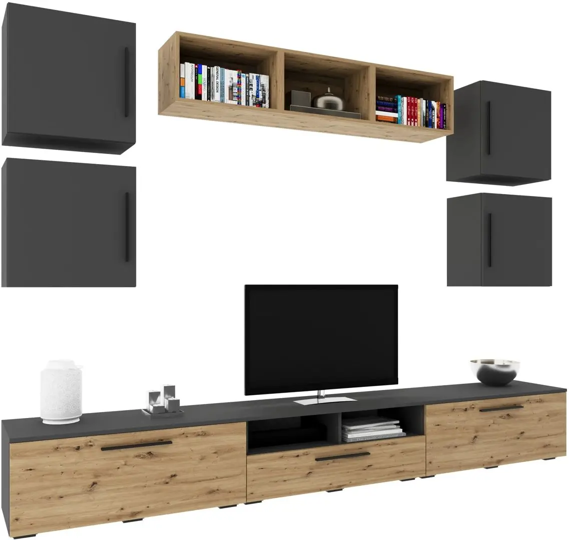 Гостиная Haaus Kos V3 2.85м (Anthracite/Artisan Oak) - 2