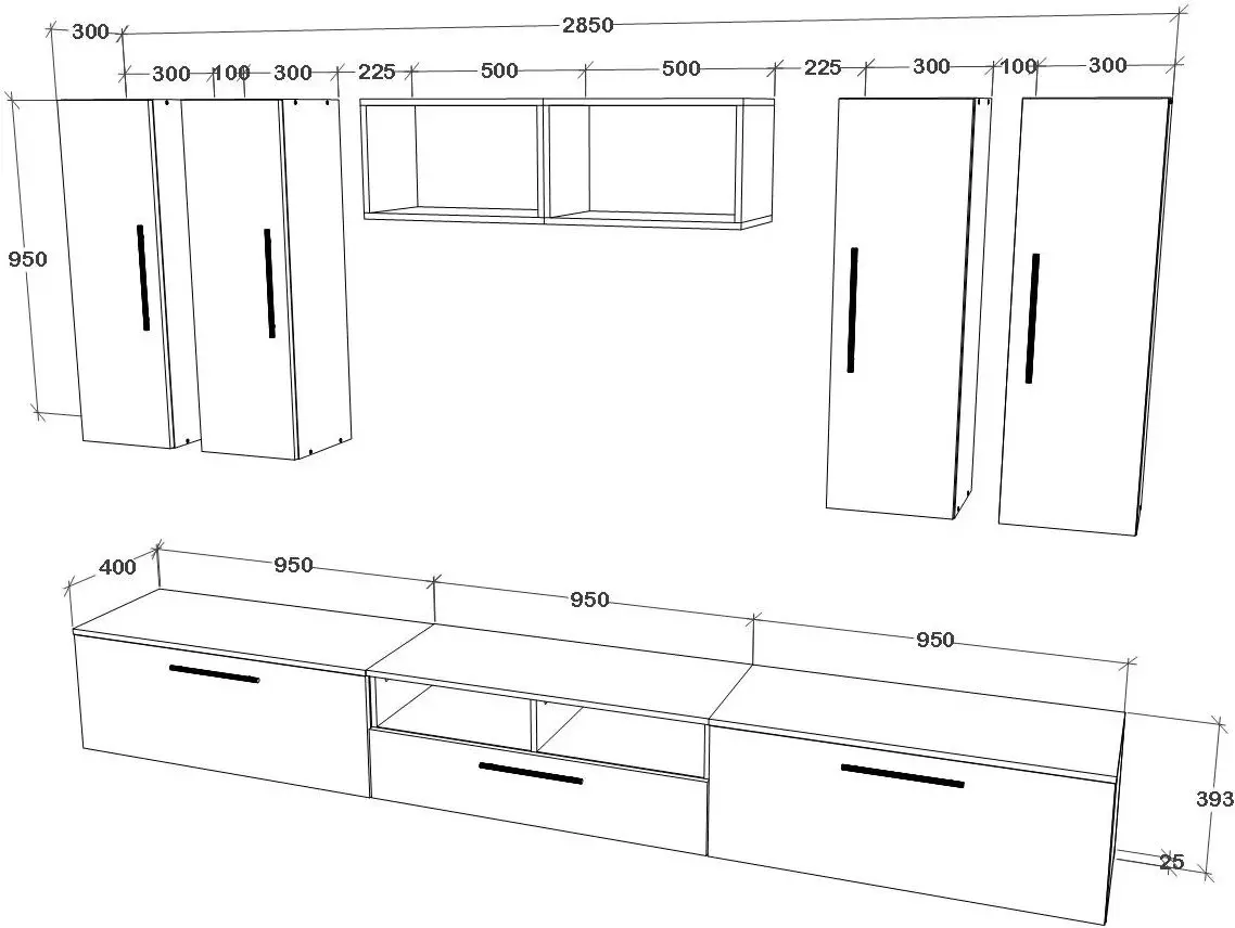 Living Haaus Kos V4 2.85m (Anthracite/Artisan Oak) - 4