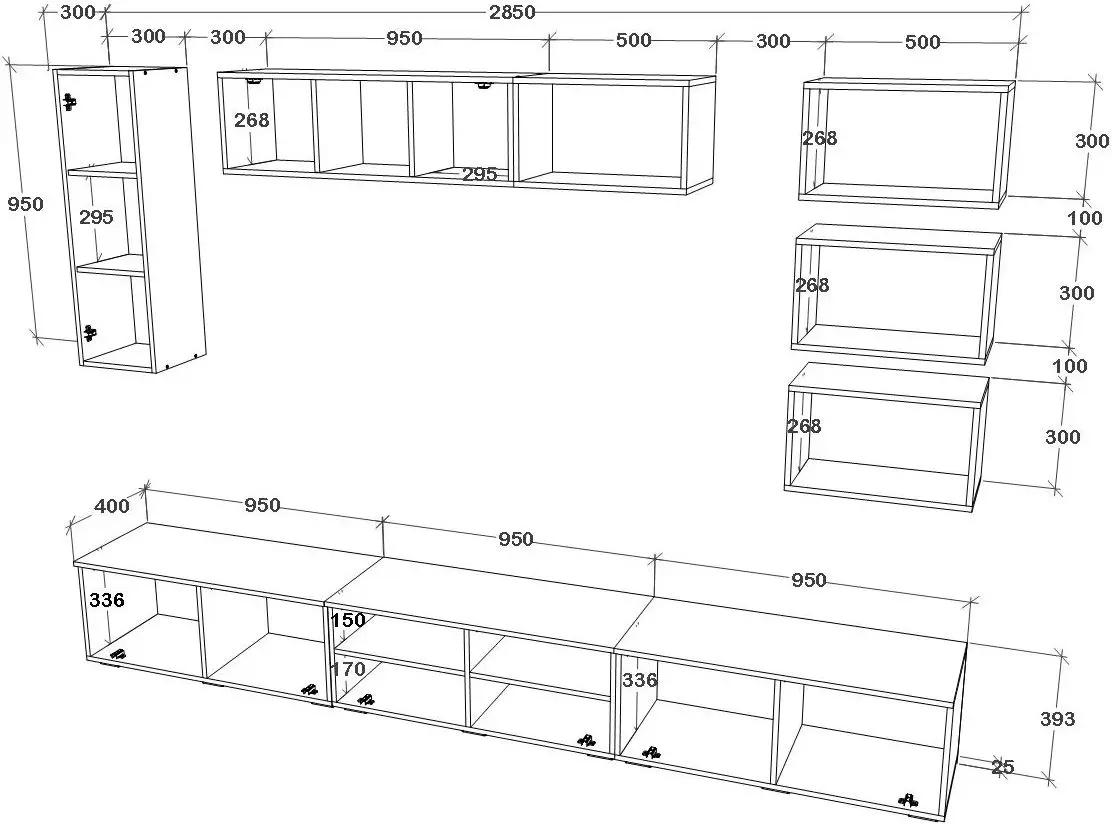 Гостиная Haaus Kos V5 2.85м (White/Artisan Oak) - 5